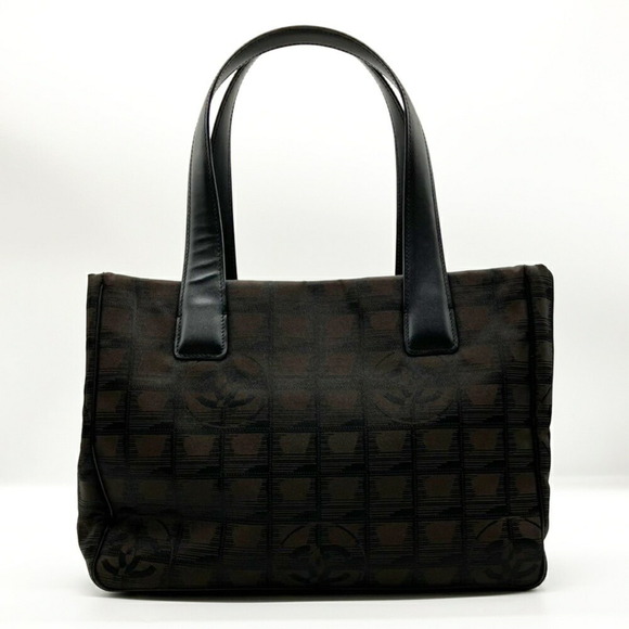 CHANEL Brown Canvas Shoulder Bag